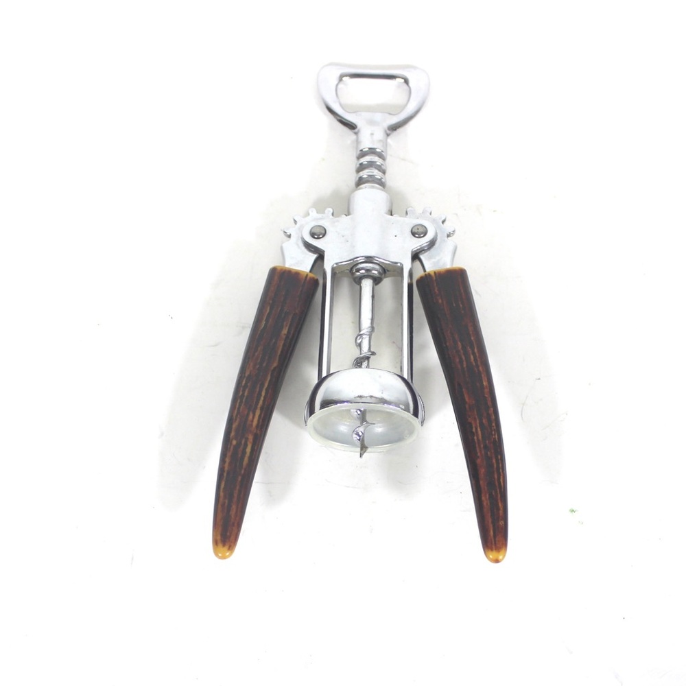 Vintage Faux Antler Winged Bakelite Corkscrew Bar Tool Bar Cart Styling Wine